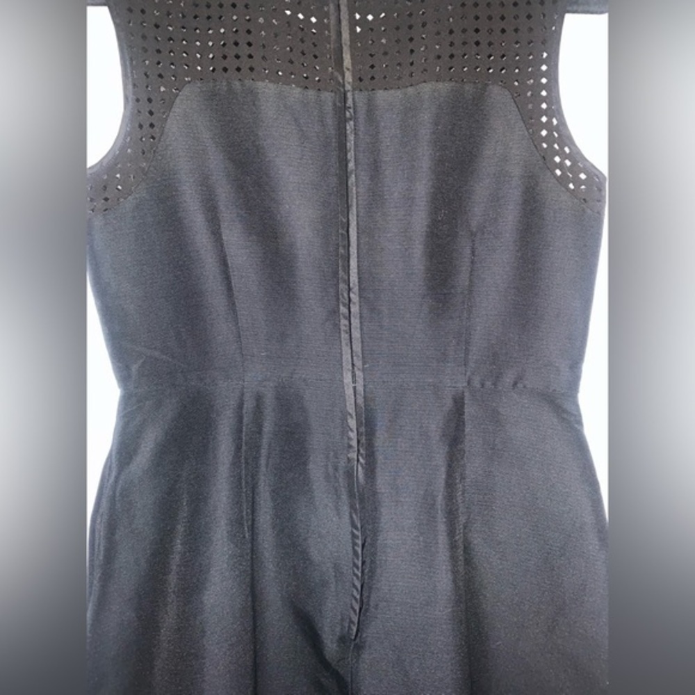 J. Crew black silk‎ blend perforated A-line dress size 4 - Picture 10 of 12